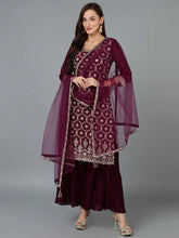 Women Silk Blend Embroidered Ethnic Kurta-PKSKD1873